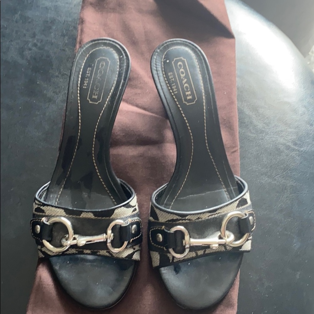 Coach black sandals